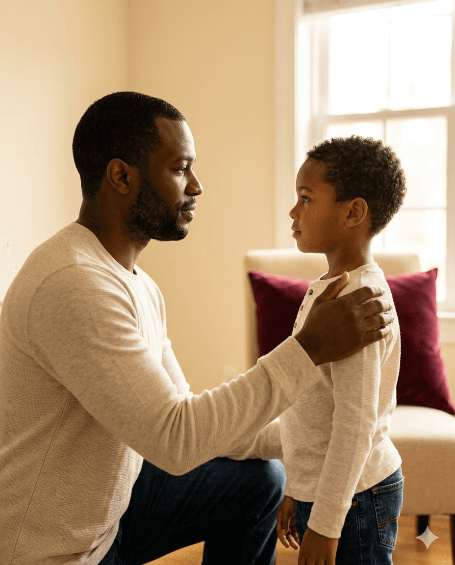 Family support scene representing the founder's sickle cell advocacy journey
